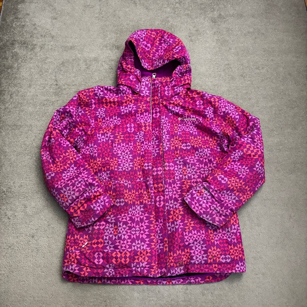 Columbia Omni Heat Whirlibird Insulated Waterproof Winter Snow Jacket Geometric